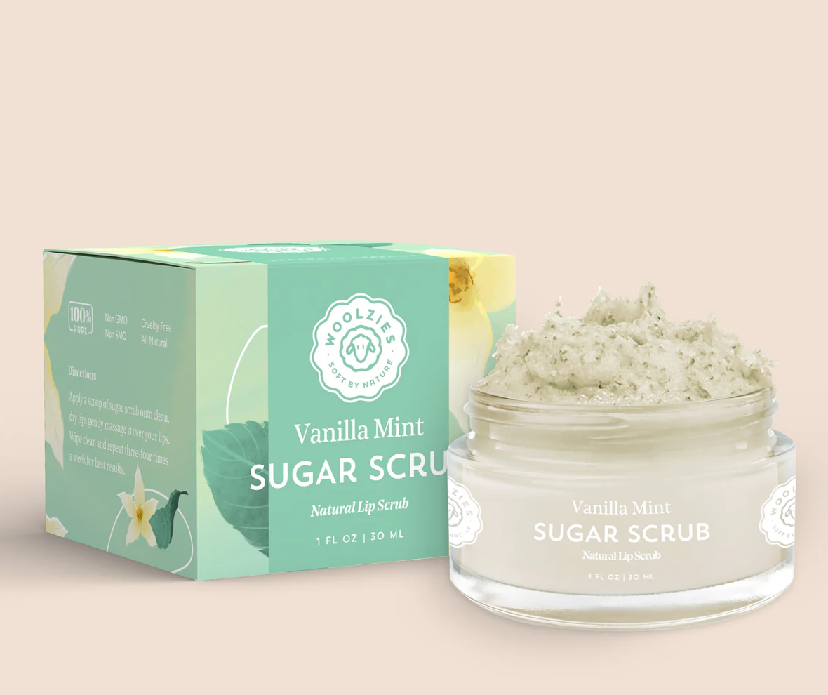 Woolzies Vanilla Mint Natural Sugar Scrub 1 oz